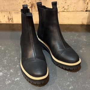 Toms Black Leather Chelsea Boots